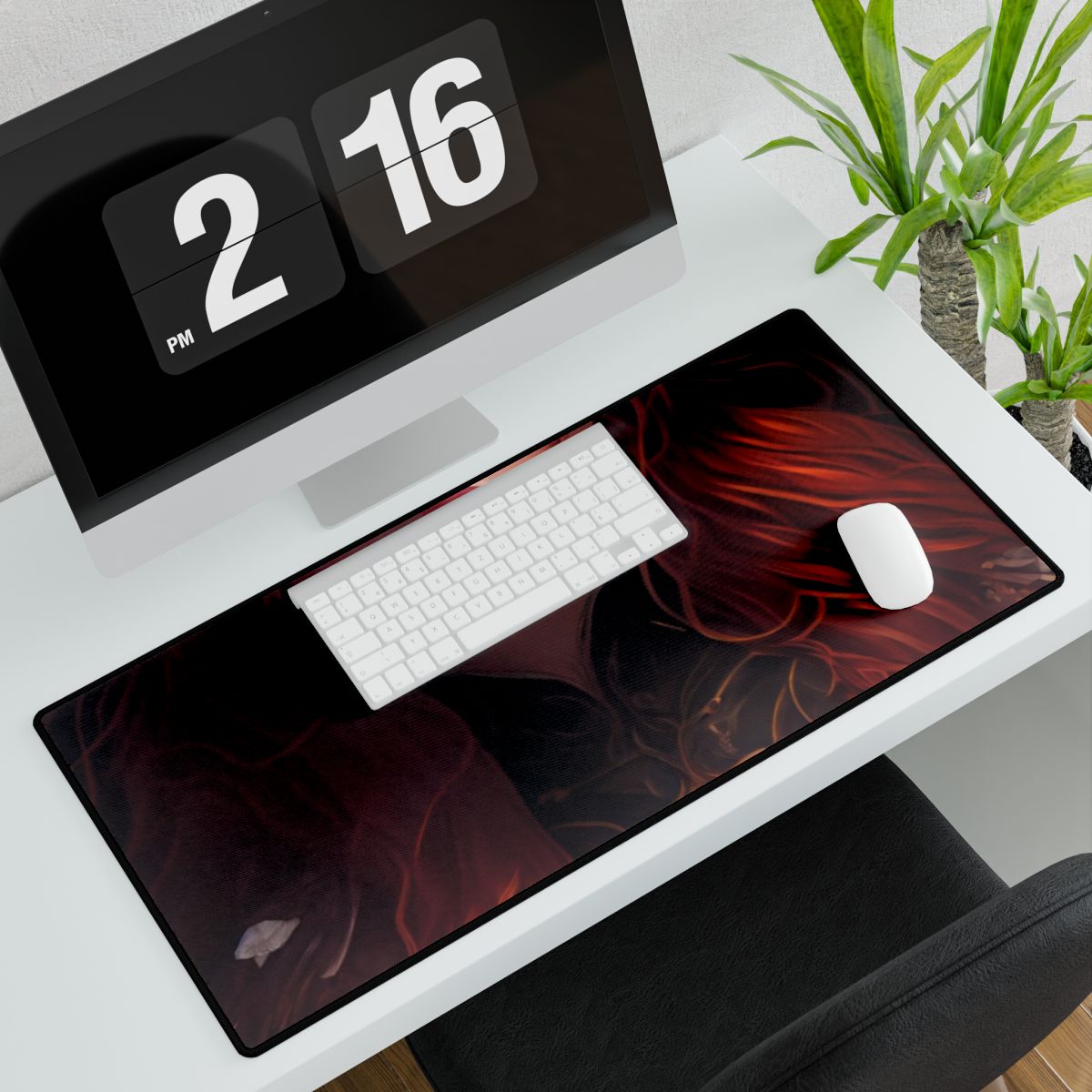 Redhead Portrait in Elegant Dress: Artwork - Desk Mat