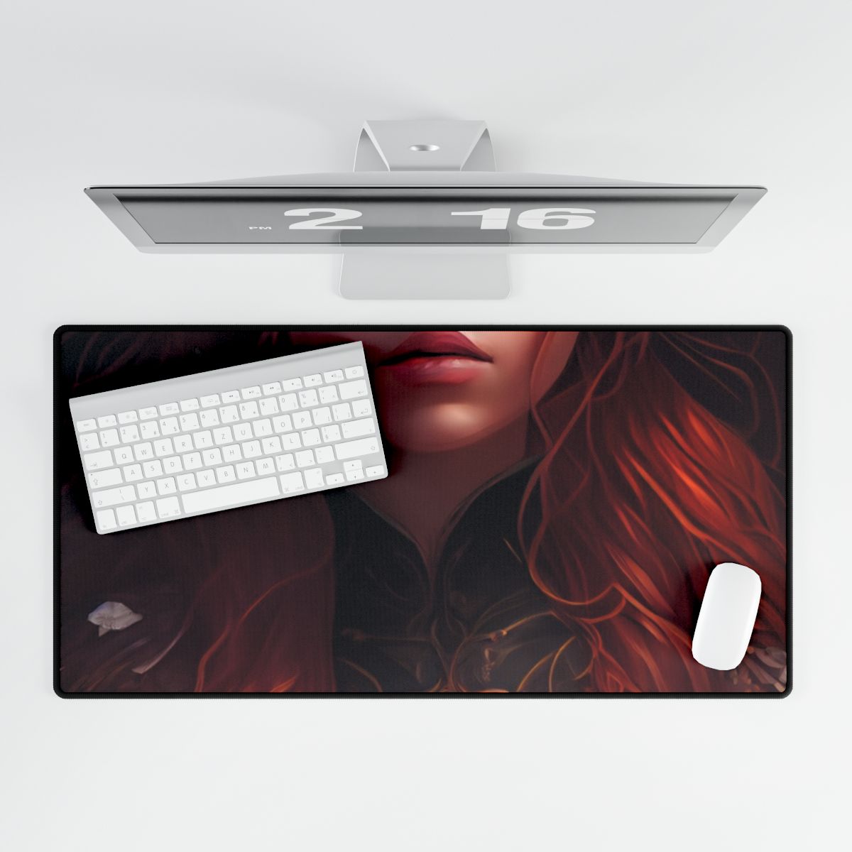 Redhead Portrait in Elegant Dress: Artwork - Desk Mat