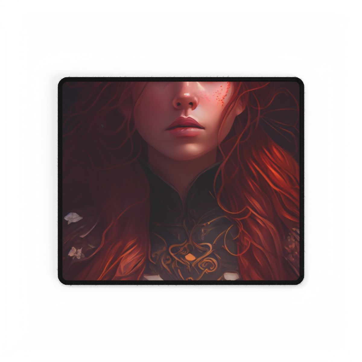 Redhead Portrait in Elegant Dress: Artwork - Desk Mat