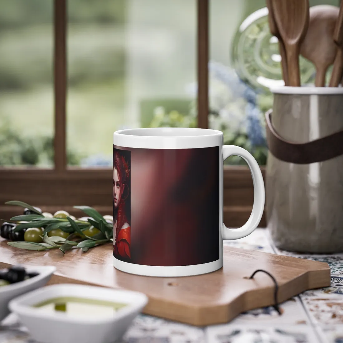 Redhead Portrait: Vibrant Dress - Mug