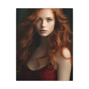 Woman with Wavy Red Hair Canvas Print