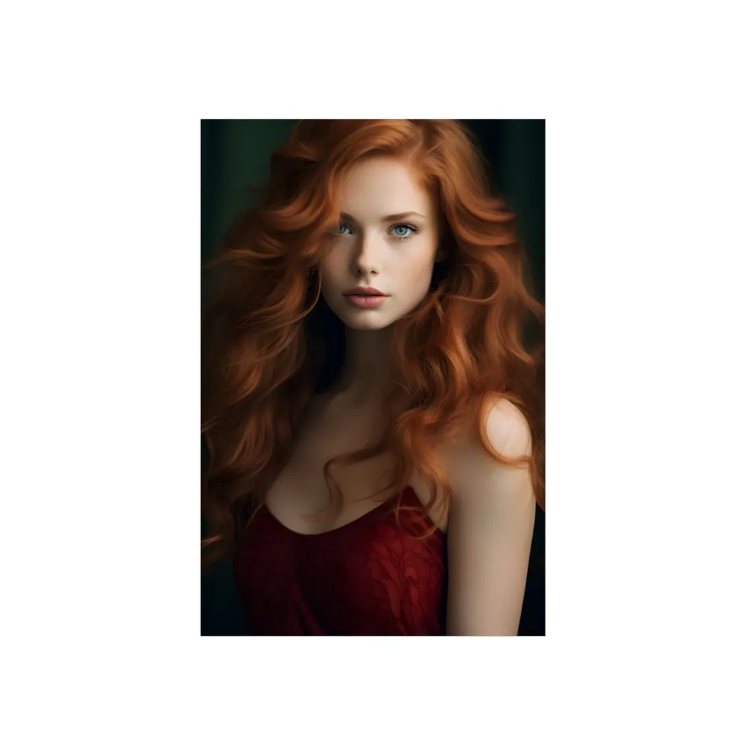 Redhead Woman: Dynamic Portrait - Metal Poster