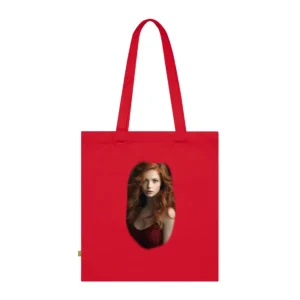 Woman with Wavy Red Hair Tote Bag