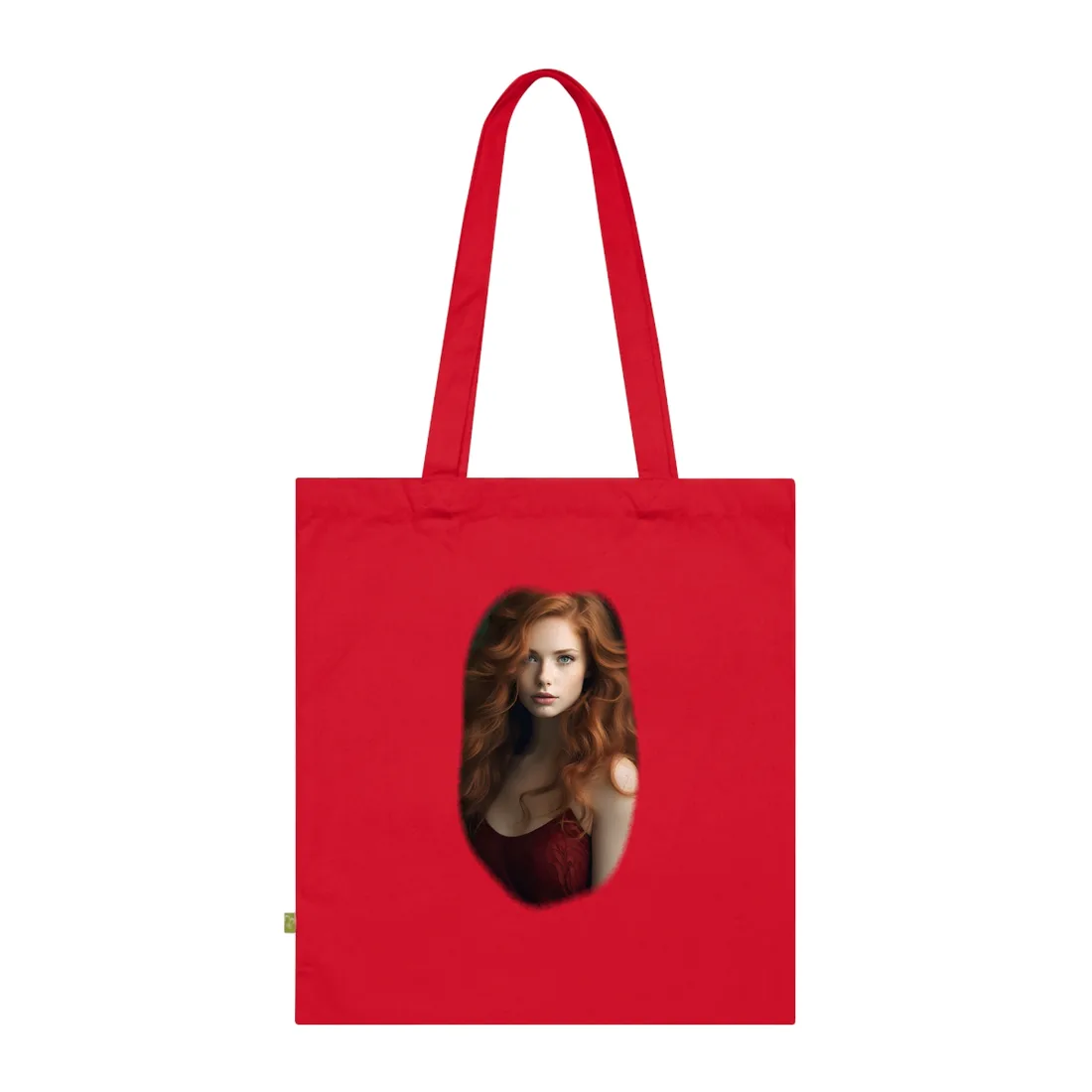 Redhead Woman: Dynamic Portrait Tote Bag - Tote Bag (Classic Red)