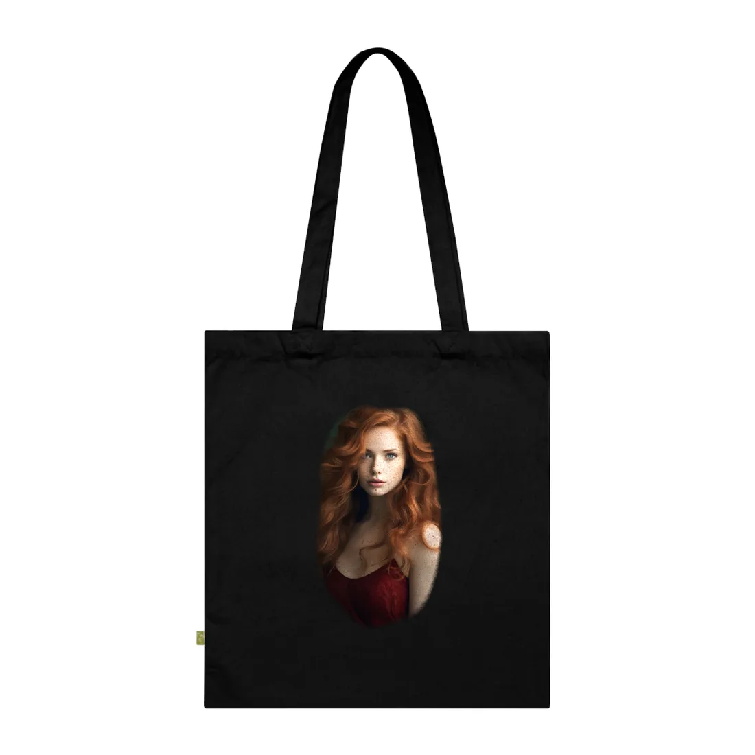Redhead Woman: Dynamic Portrait Tote Bag - Tote Bag (Black)