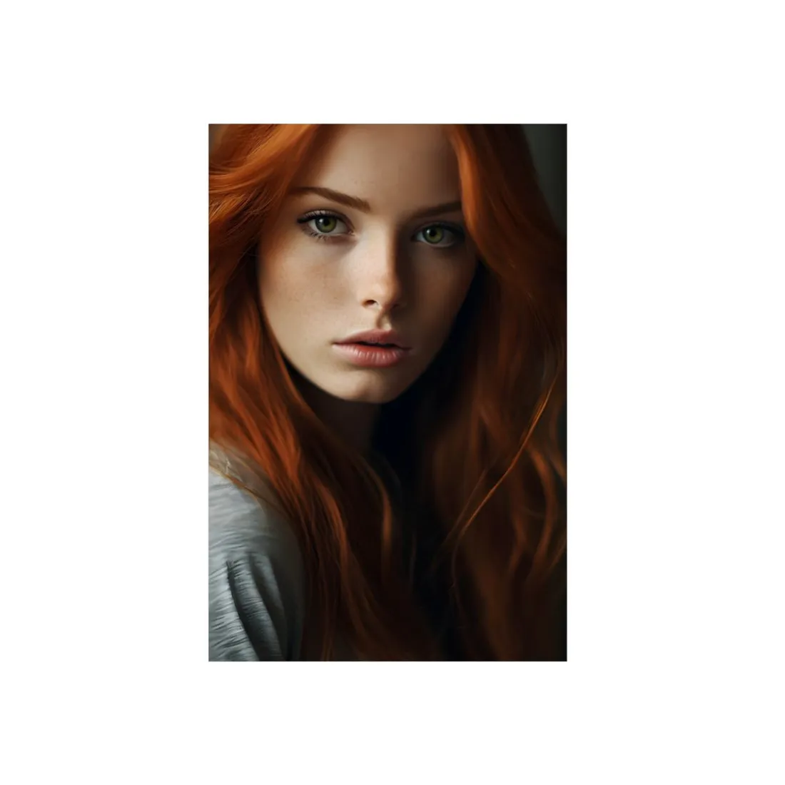 Redhead Woman in Nature: Candid Photo - Metal Poster