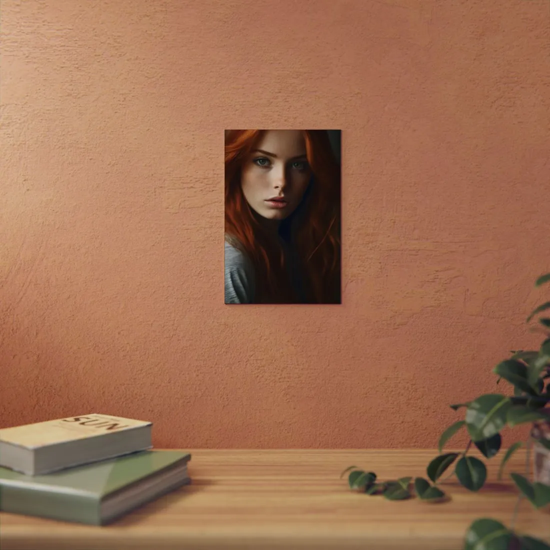Redhead Woman in Nature: Candid Photo - Metal Poster