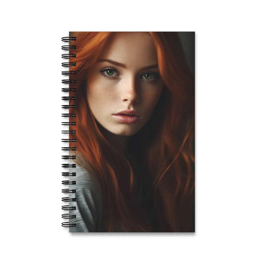 Redhead Woman in Nature: Candid Photo - Spiral Notebook