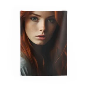 Auburn Gaze Portrait Wall Tapestry