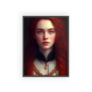Redhead Woman in Lace Blouse Framed Poster