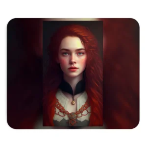 Redhead Woman in Lace Blouse Mouse Pad