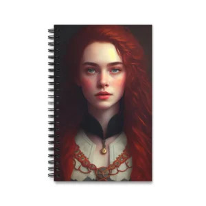 Redhead Woman in Lace Blouse Spiral Notebook