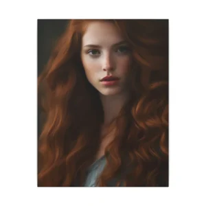 Woman with Long Auburn Hair in Deep Auburn Canvas Print