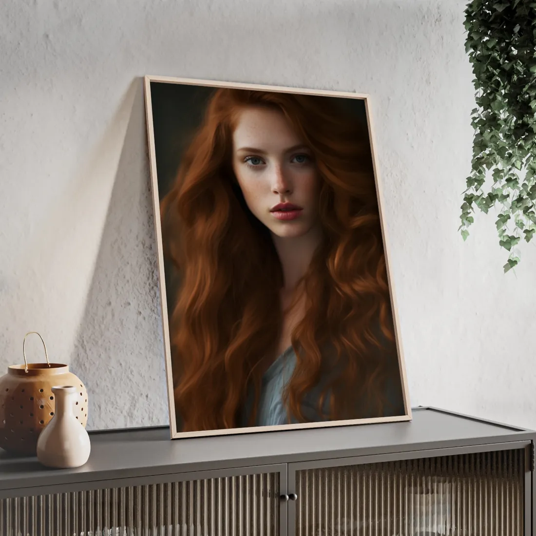 Redheaded Woman: Natural Beauty - Framed Poster