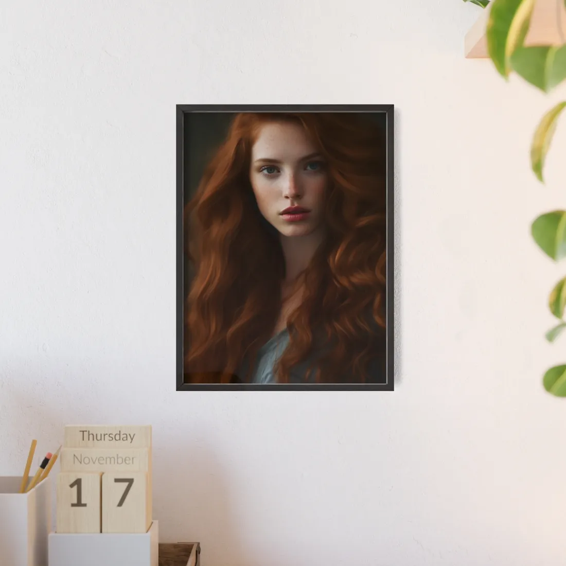 Redheaded Woman: Natural Beauty - Framed Poster
