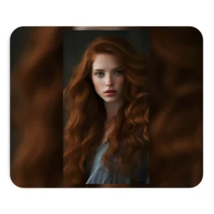 Woman with Long Auburn Hair in Deep Auburn Mouse Pad