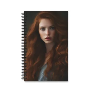 Woman with Long Auburn Hair in Deep Auburn Spiral Notebook