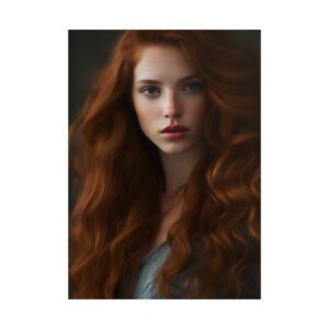 Woman with Long Auburn Hair in Deep Auburn Poster