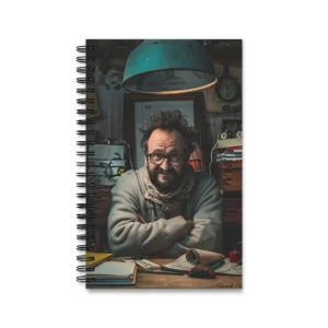 Bearded Man at Cluttered Desk Spiral Notebook