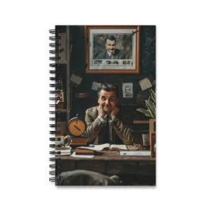 Man at Vintage Desk Spiral Notebook