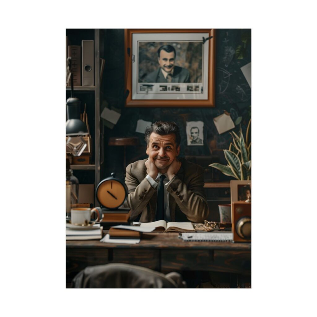 Reflective Moment: Self-Portrait Study - Poster