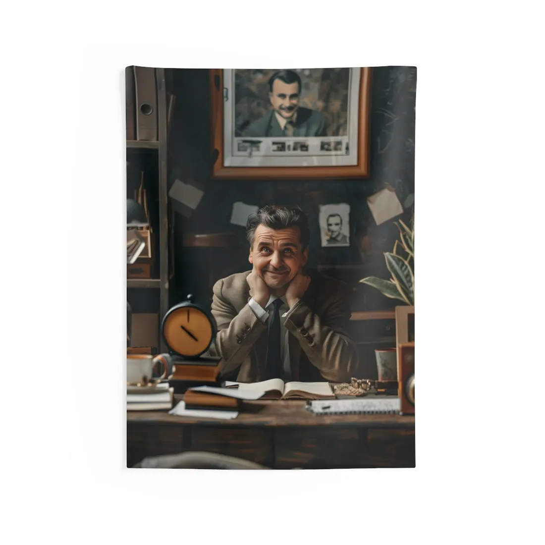 Reflective Moment: Self-Portrait Study - Wall Tapestry