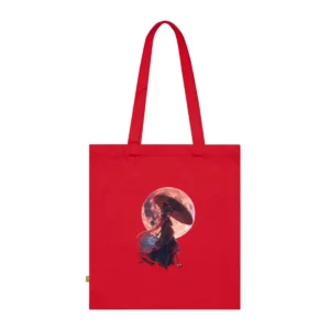 Anime Girl Under Full Moon Tote Bag
