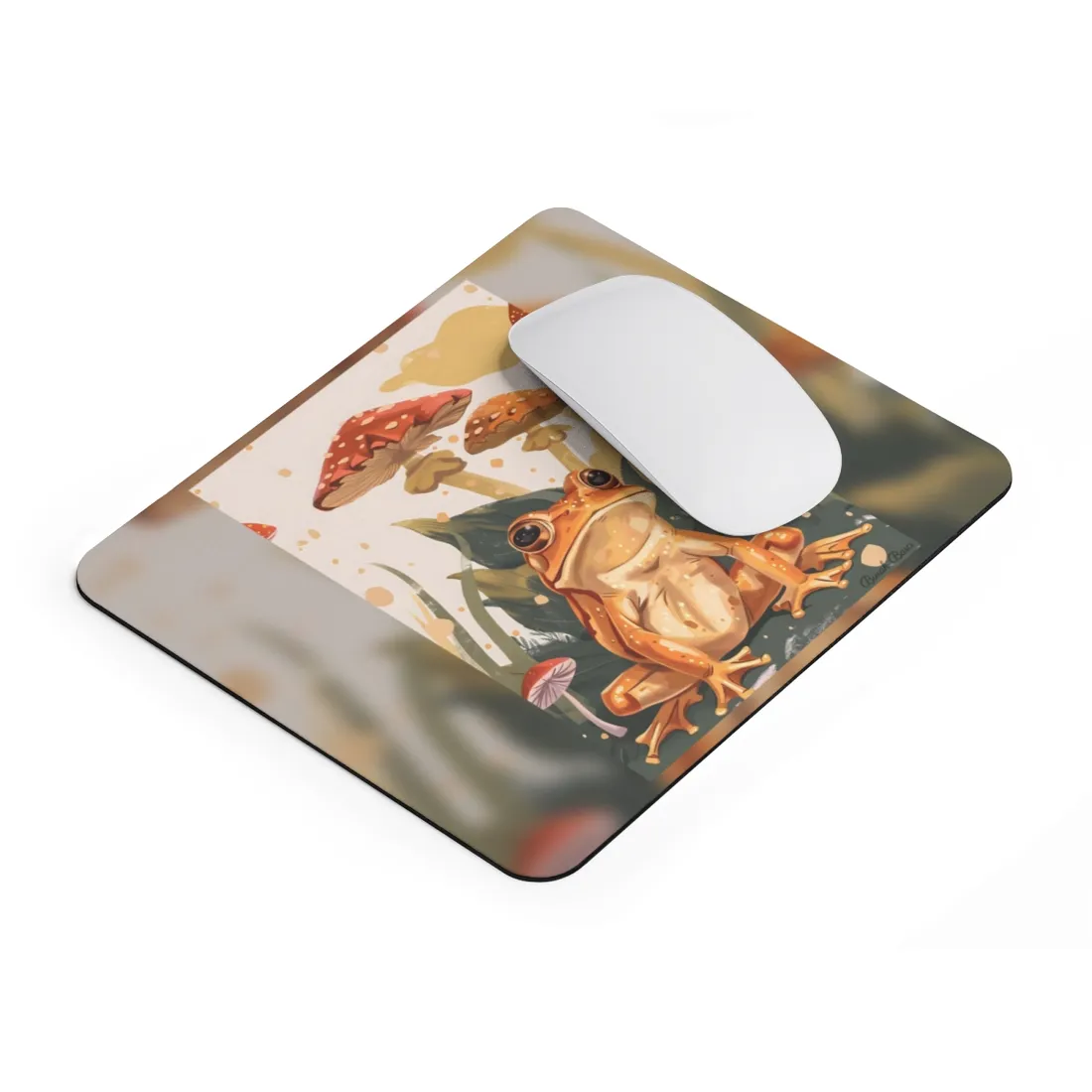 Retro Frog's Smile: Colorful Mushroom - Mouse Pad