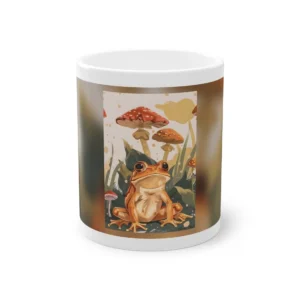 Orange Frog Among Mushrooms Mug