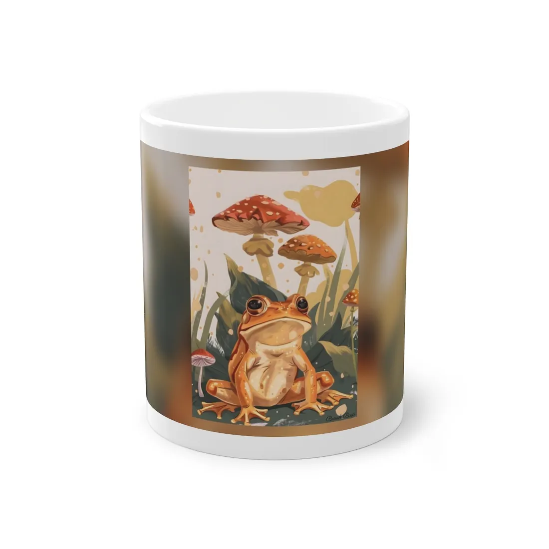 Retro Frog's Smile: Colorful Mushroom - Mug
