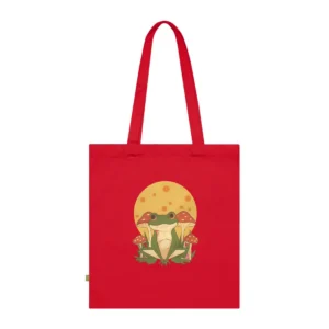 Frog Sitting with Mushrooms Tote Bag