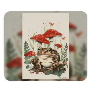 Toad with Red Mushrooms Mouse Pad