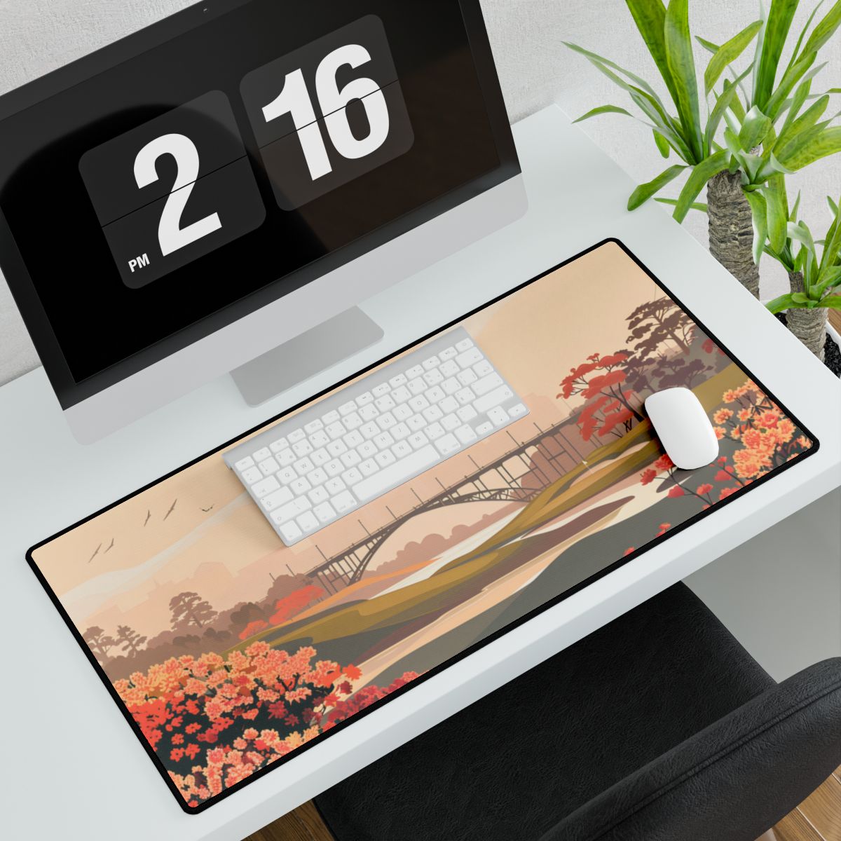 Retro Golf at Augusta: Vintage Illustration - Desk Mat