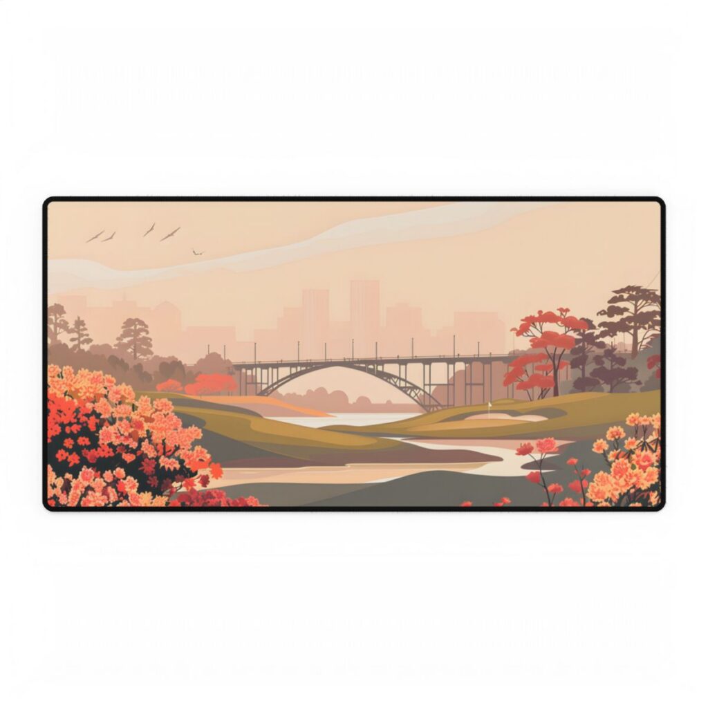 Retro Golf at Augusta: Vintage Illustration - Desk Mat