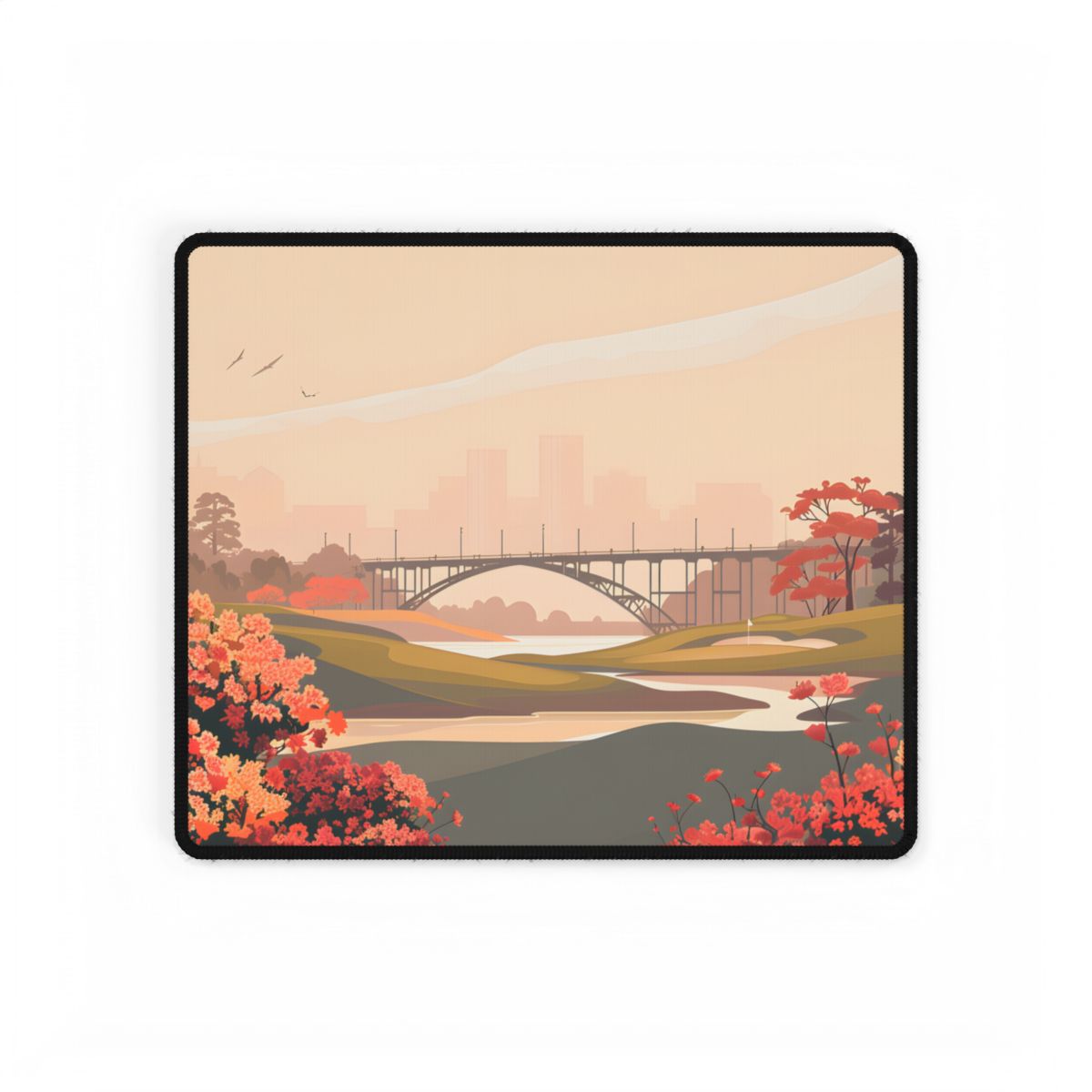 Retro Golf at Augusta: Vintage Illustration - Desk Mat