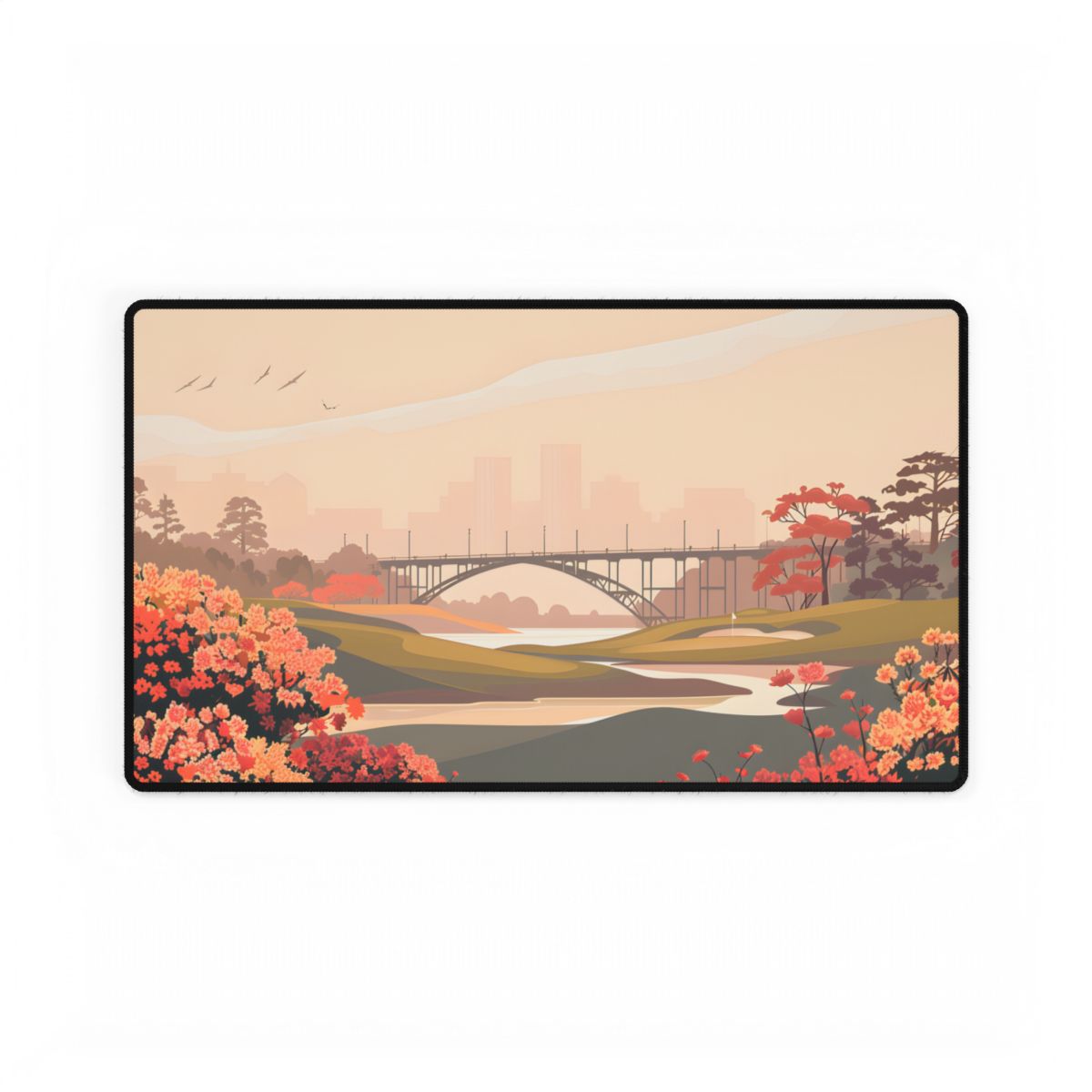 Retro Golf at Augusta: Vintage Illustration - Desk Mat