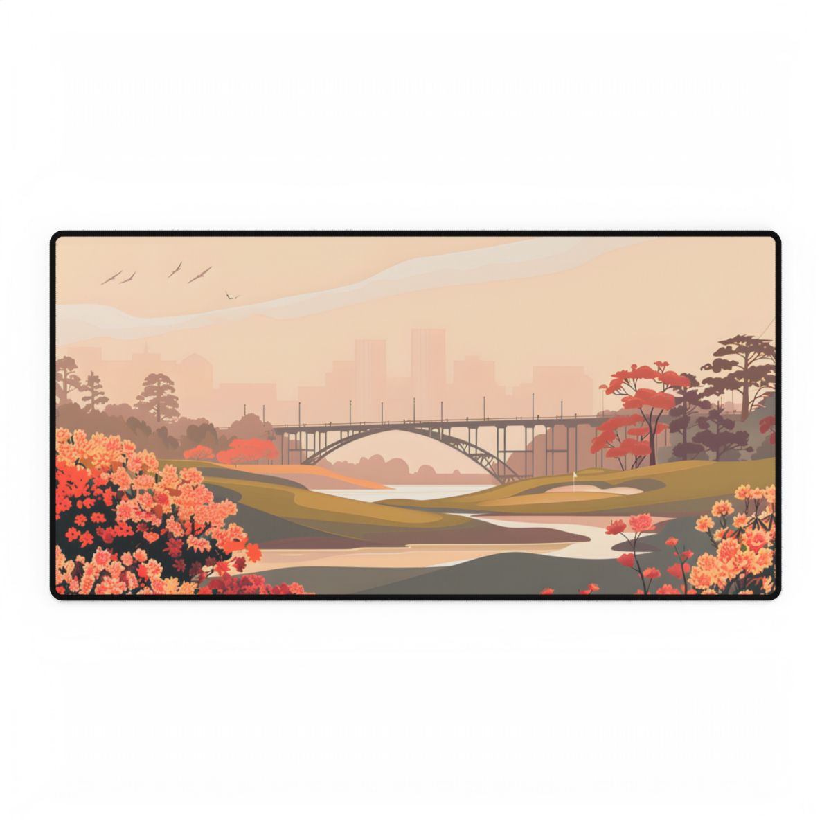 Retro Golf at Augusta: Vintage Illustration - Desk Mat