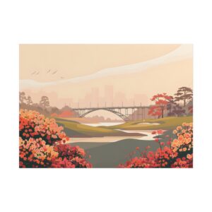 Arched Bridge over River Poster