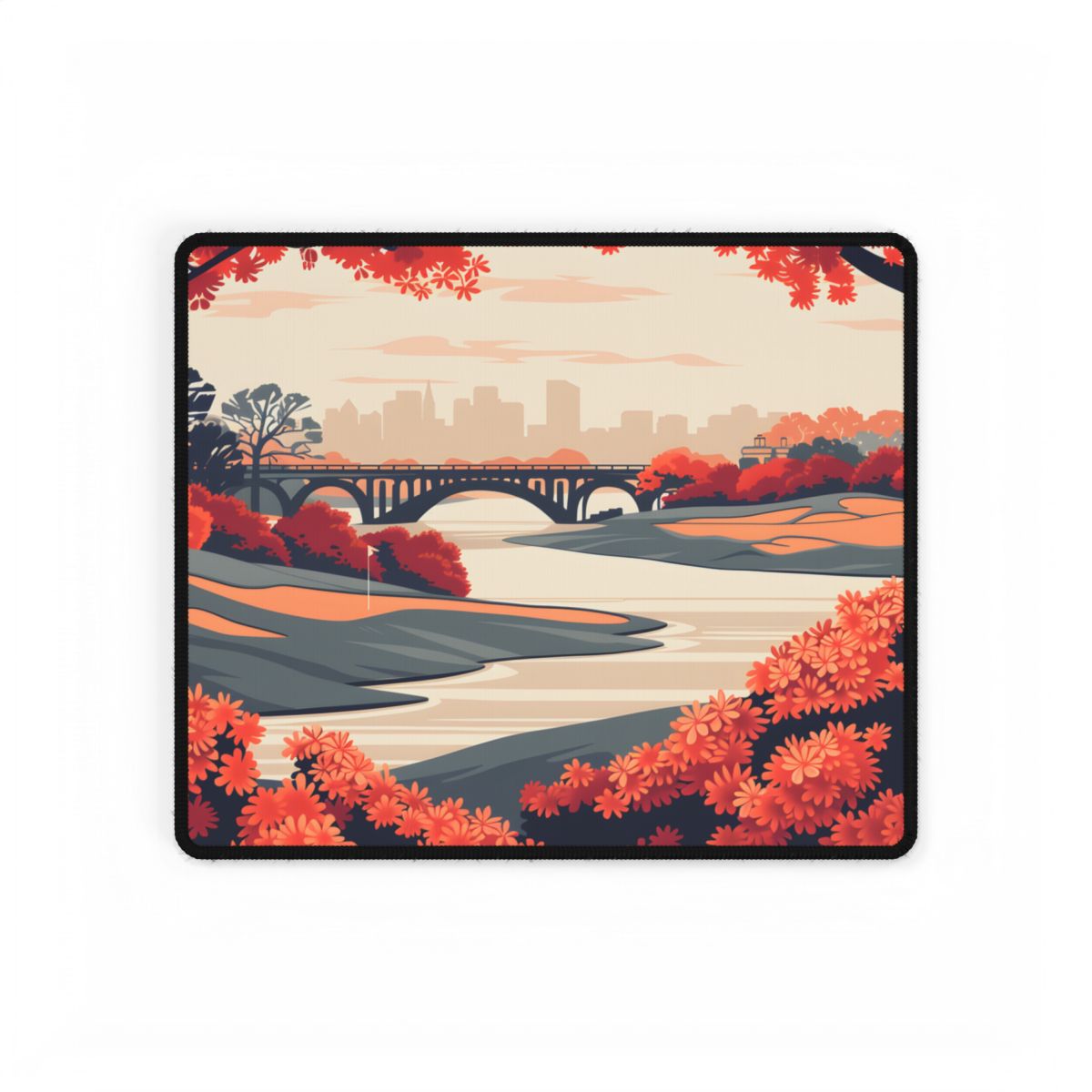 Retro Golf Course Illustration: Classic Greens - Desk Mat