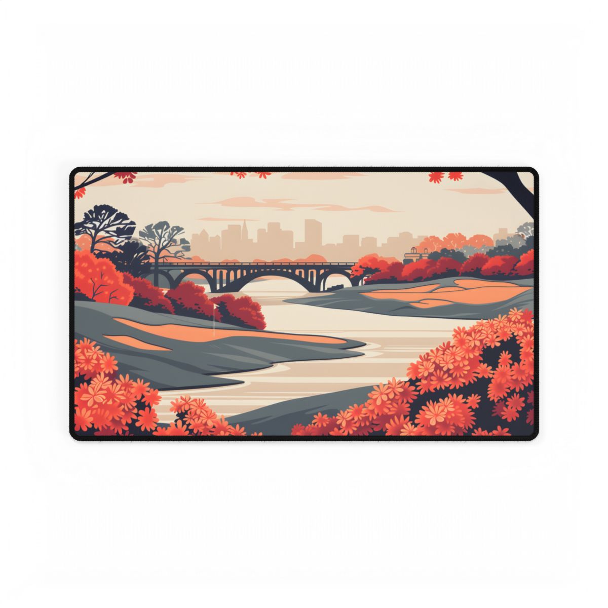 Retro Golf Course Illustration: Classic Greens - Desk Mat
