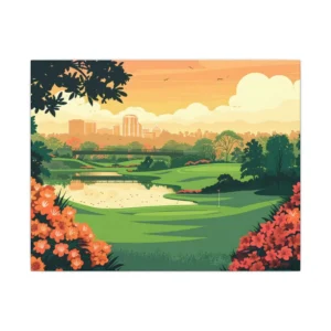 Golf Course at Sunset Canvas Print