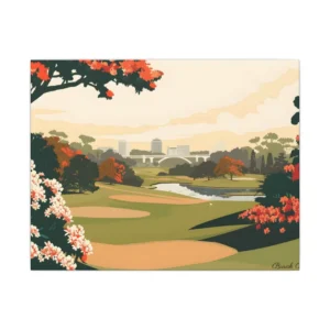 Golf Course Lake Bridge Canvas Print