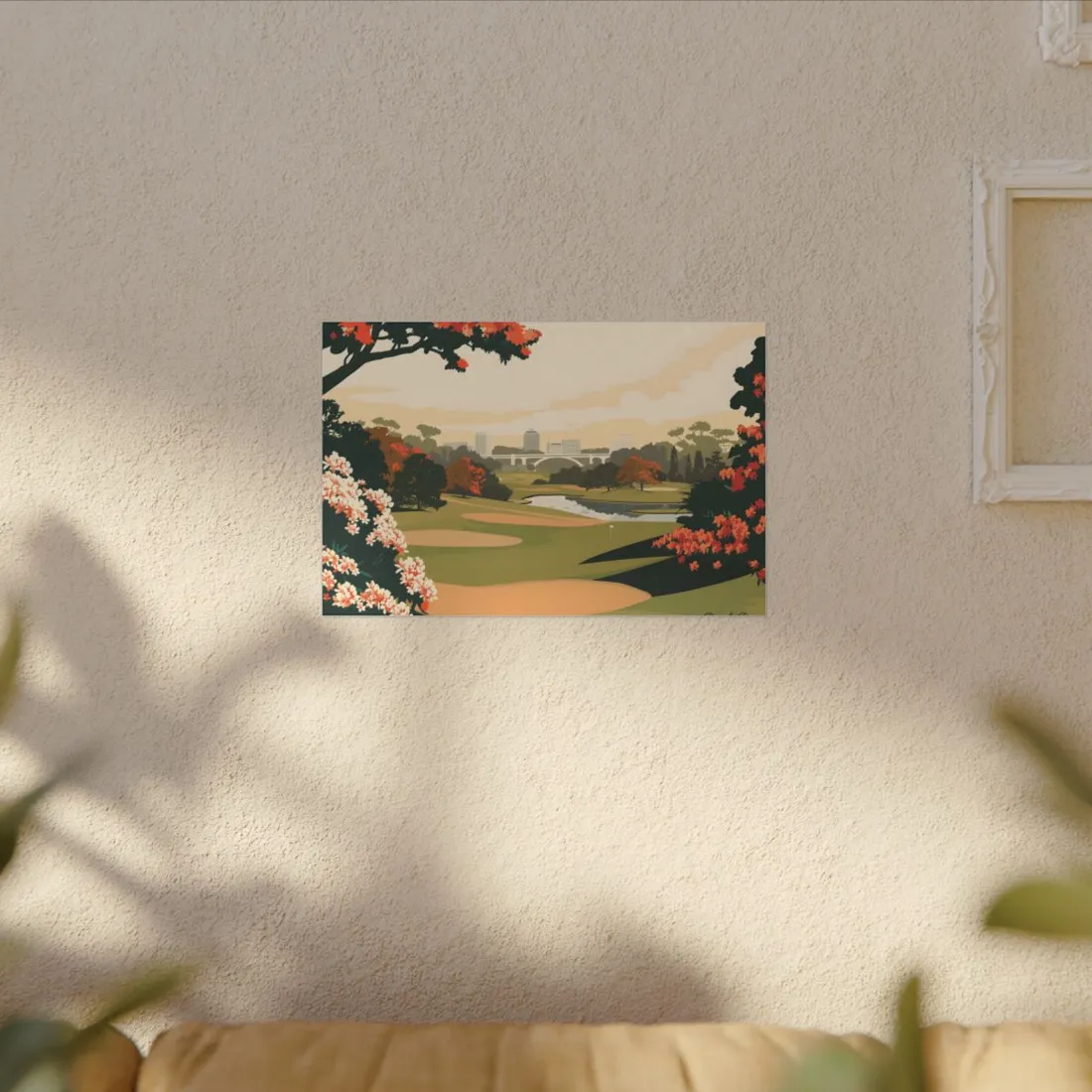 Retro Golf Illustration: Classic Course Art - Canvas