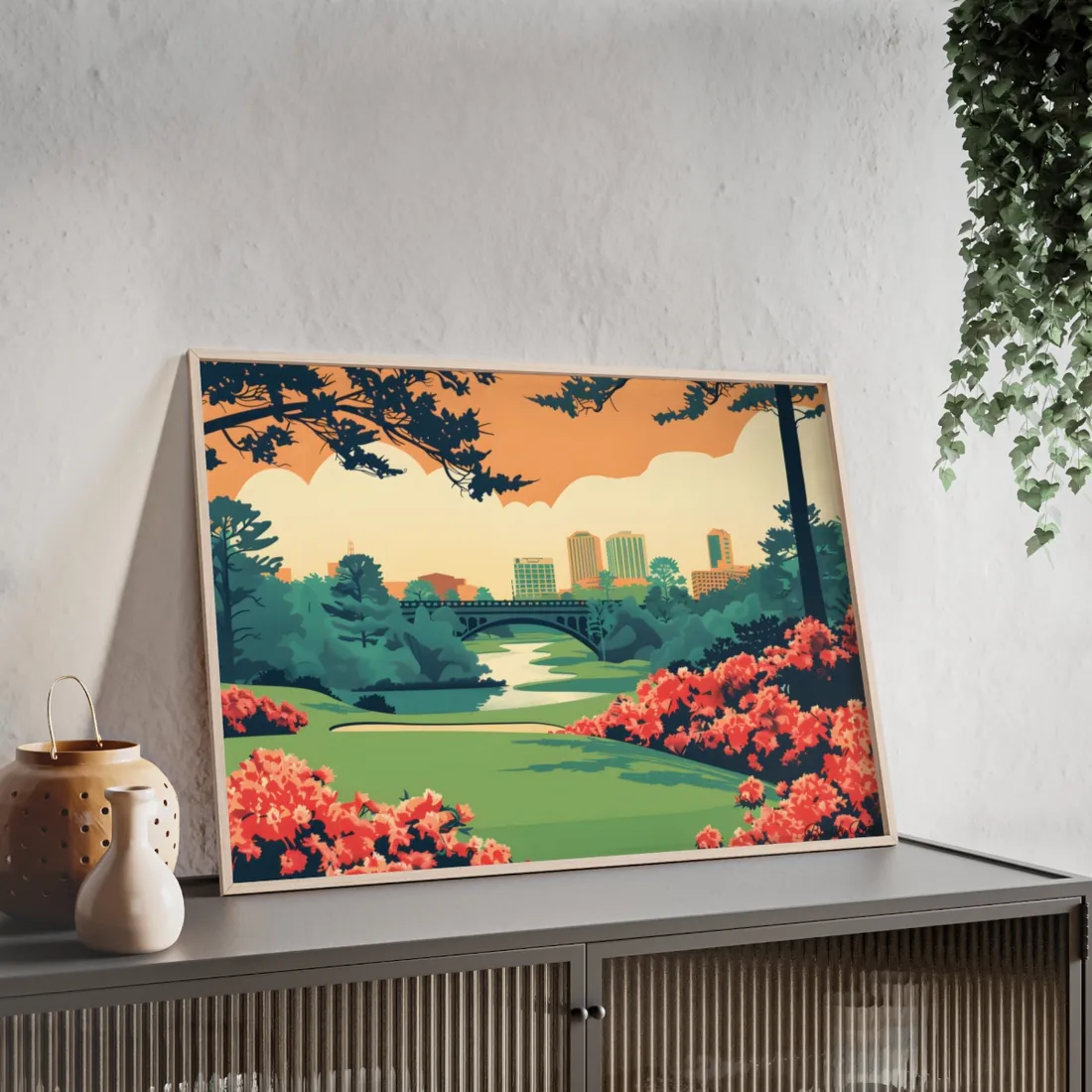 Retro Golf Scene at Augusta: Classic - Framed Poster