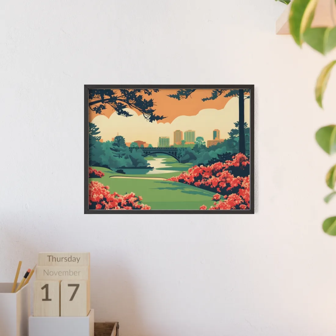 Retro Golf Scene at Augusta: Classic - Framed Poster