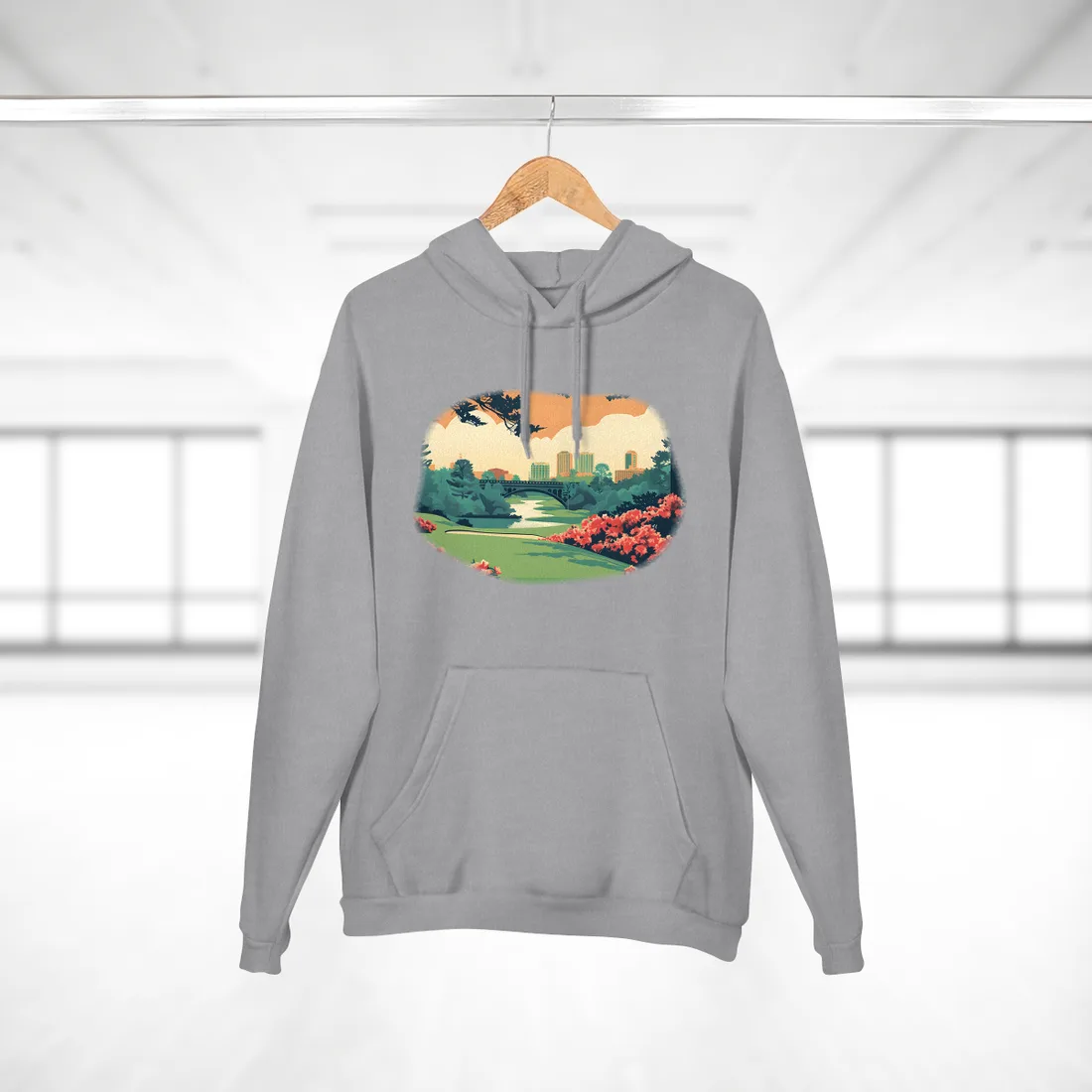 Retro Golf Scene at Augusta: Classic - Hoodie (Heather Grey)