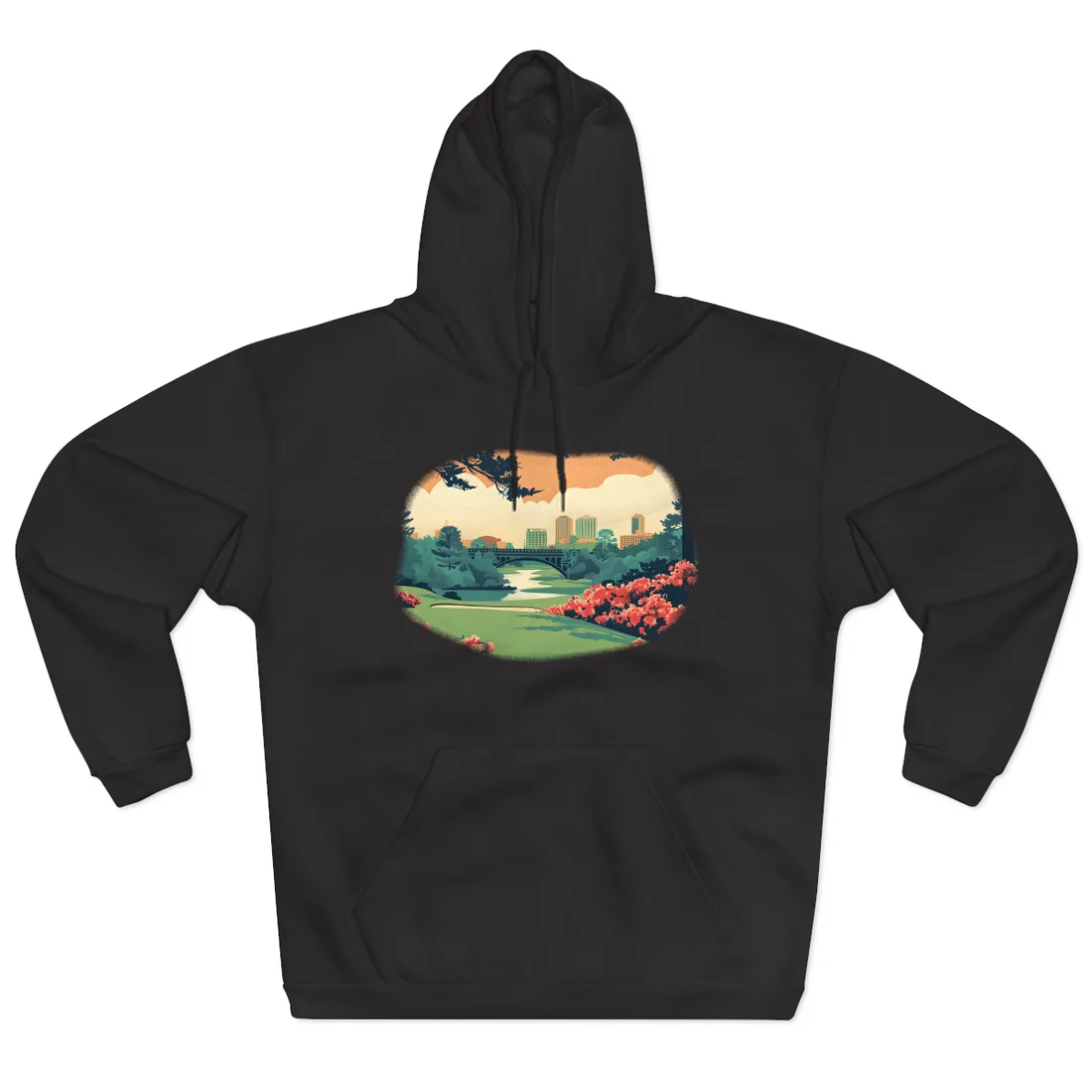 Retro Golf Scene at Augusta: Classic - Hoodie (Black)