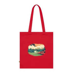Riverside Park with City Skyline Tote Bag