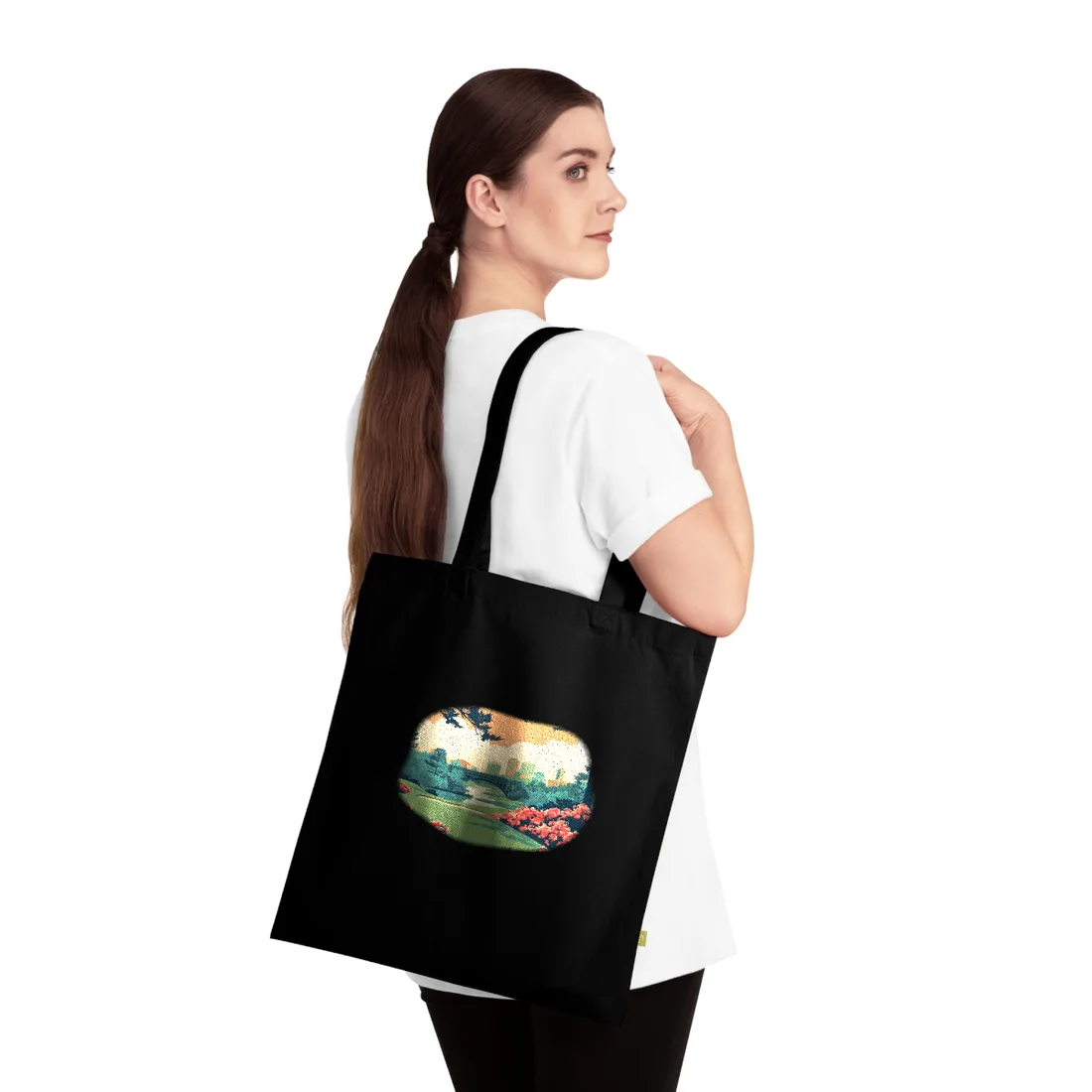 Retro Golf Scene at Augusta: Classic - Tote Bag (Black)