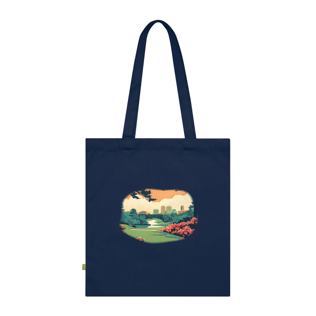 Retro Golf Scene at Augusta: Classic - Tote Bag (French Navy)